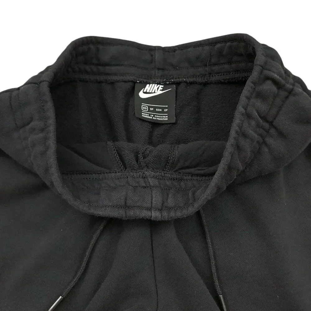 Nike Sweatpants Junior XS Black Swoosh Fleece Knit Comfy Athletic Performance